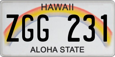 HI license plate ZGG231