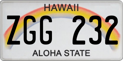 HI license plate ZGG232