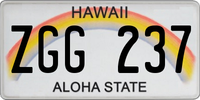 HI license plate ZGG237