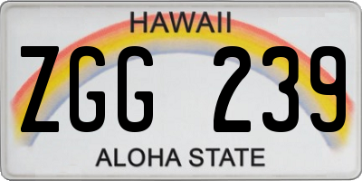 HI license plate ZGG239