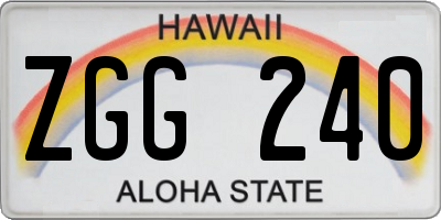 HI license plate ZGG240