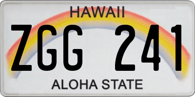HI license plate ZGG241