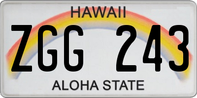HI license plate ZGG243