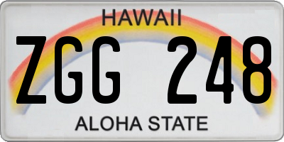 HI license plate ZGG248