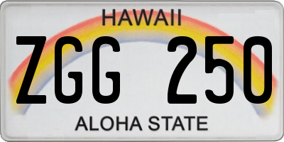 HI license plate ZGG250