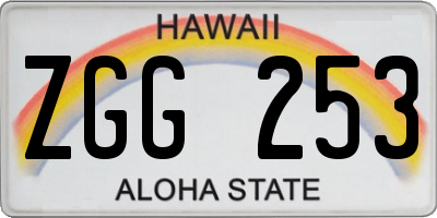 HI license plate ZGG253