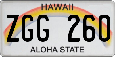 HI license plate ZGG260