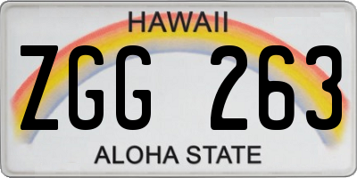 HI license plate ZGG263