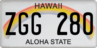 HI license plate ZGG280