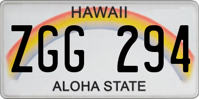 HI license plate ZGG294