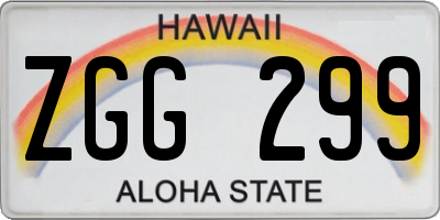 HI license plate ZGG299