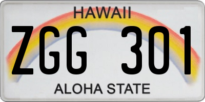 HI license plate ZGG301