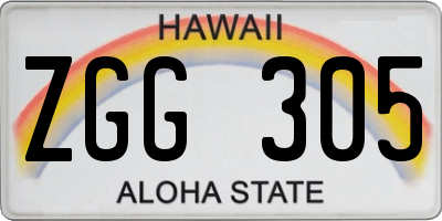 HI license plate ZGG305