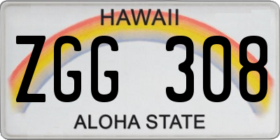 HI license plate ZGG308