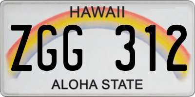 HI license plate ZGG312