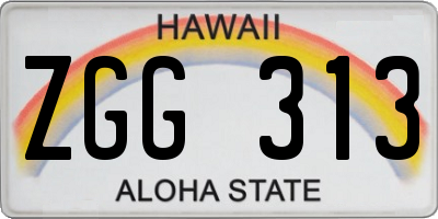 HI license plate ZGG313