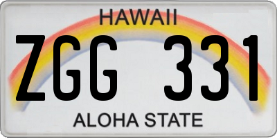 HI license plate ZGG331