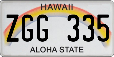 HI license plate ZGG335