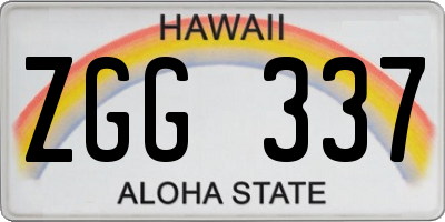 HI license plate ZGG337