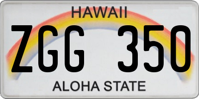 HI license plate ZGG350