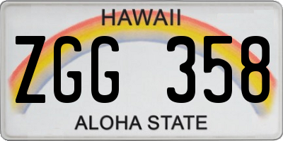 HI license plate ZGG358
