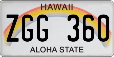 HI license plate ZGG360