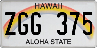 HI license plate ZGG375