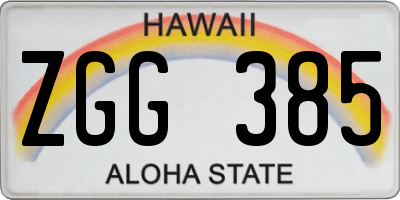 HI license plate ZGG385