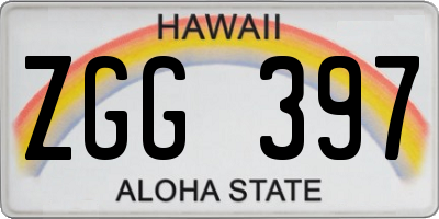 HI license plate ZGG397