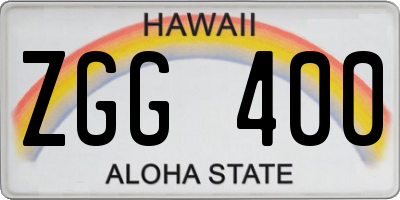 HI license plate ZGG400
