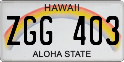 HI license plate ZGG403