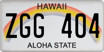 HI license plate ZGG404
