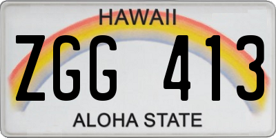 HI license plate ZGG413