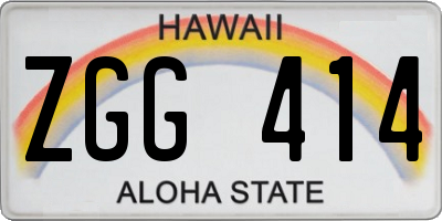 HI license plate ZGG414