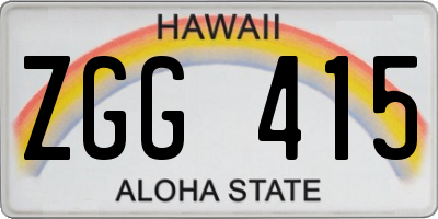 HI license plate ZGG415