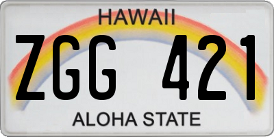 HI license plate ZGG421