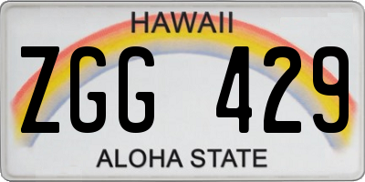 HI license plate ZGG429