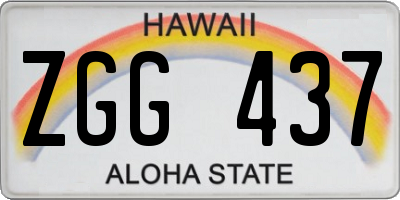HI license plate ZGG437