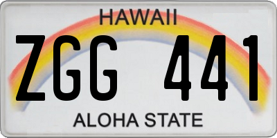 HI license plate ZGG441