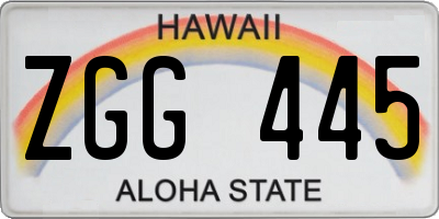 HI license plate ZGG445