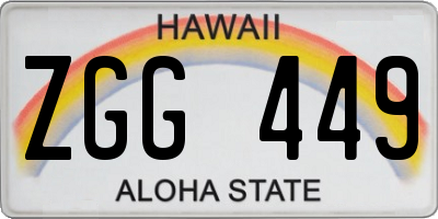 HI license plate ZGG449