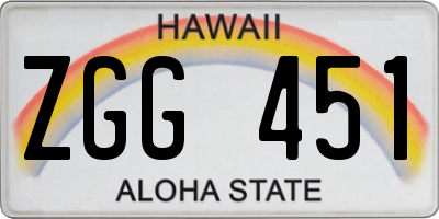 HI license plate ZGG451
