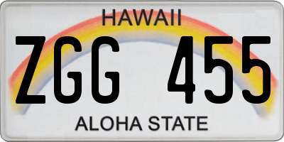 HI license plate ZGG455