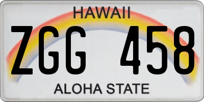 HI license plate ZGG458