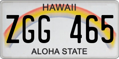 HI license plate ZGG465
