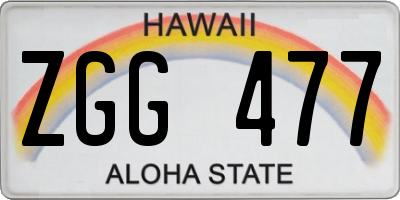 HI license plate ZGG477
