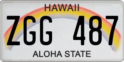 HI license plate ZGG487