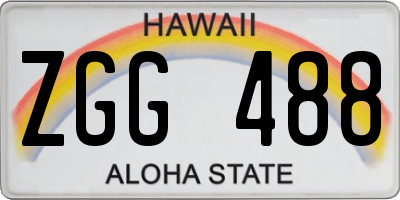 HI license plate ZGG488
