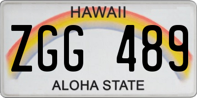 HI license plate ZGG489