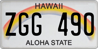 HI license plate ZGG490
